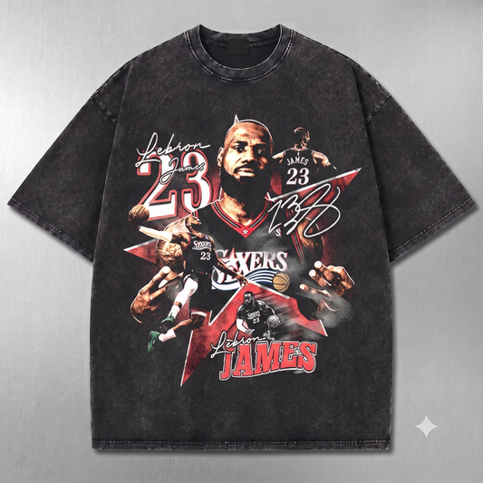 Philadelphia Basketball LeBron James #23 Retro Washed T-Shirt