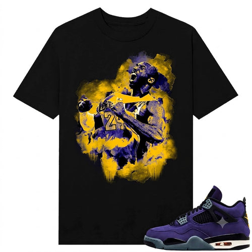 Lakers 4s Sneaker Match Tees Black Kobe Purple Gold