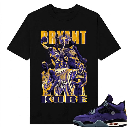 Lakers 4s Sneaker Match Tees Black Kobe Bryant