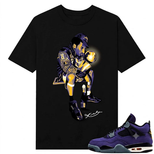 Lakers 4s Sneaker Match Tees Black Kobe x Larry O’Brien Championship Trophy