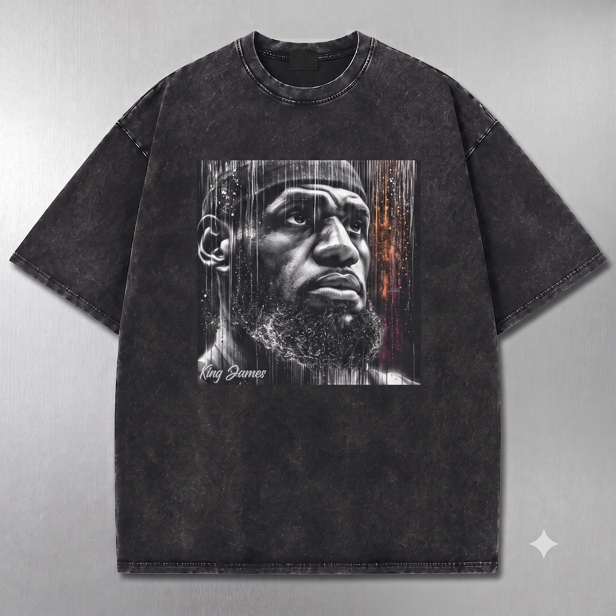 LeBron James #23 Retro Philadelphia Basketball Washed T-Shirt
