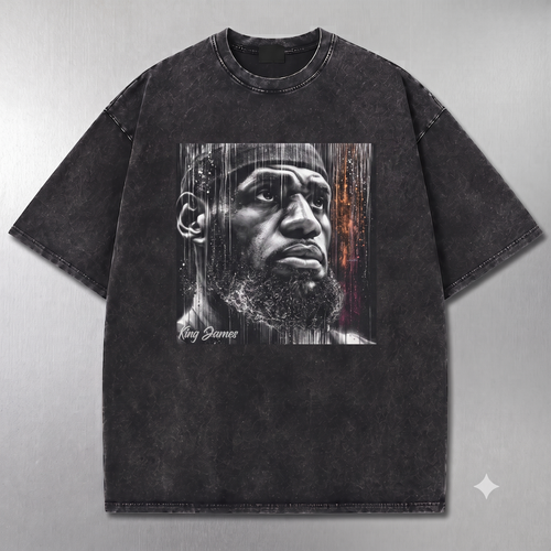 LeBron James #23 Retro Philadelphia Basketball Washed T-Shirt