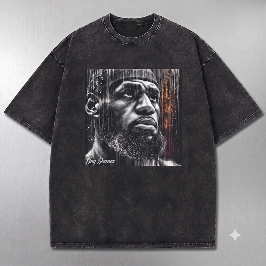 LeBron James #23 Retro Philadelphia Basketball Washed T-Shirt