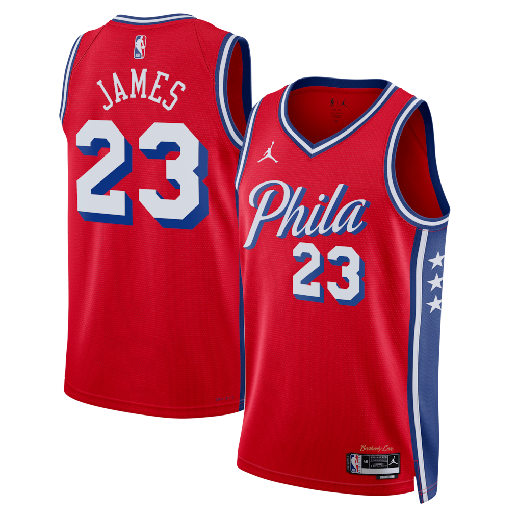 LeBron James Royal Swingman Jersey Philadelphia 76ers - All Stitched
