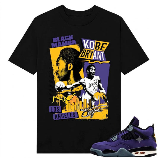 Lakers 4s Sneaker Match Tees Black LA Kobe