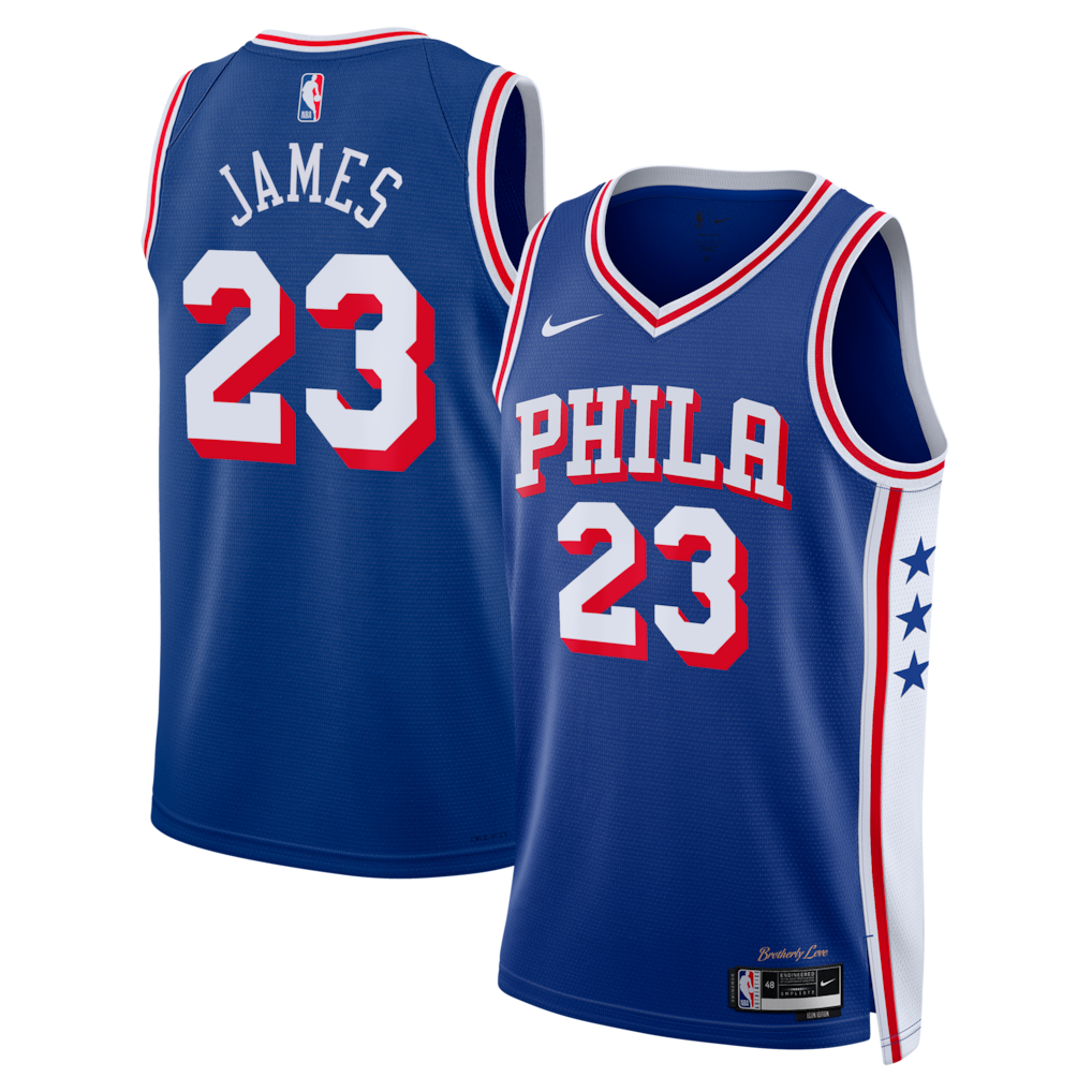 LeBron James Royal Swingman Jersey Philadelphia 76ers - All Stitched