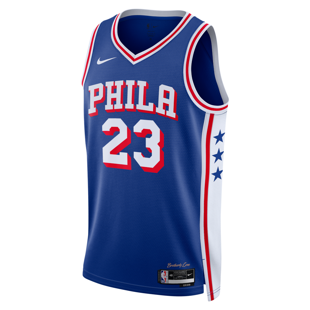 Unisex Philadelphia 76ers LeBron James Royal Swingman Jersey - All Stitched