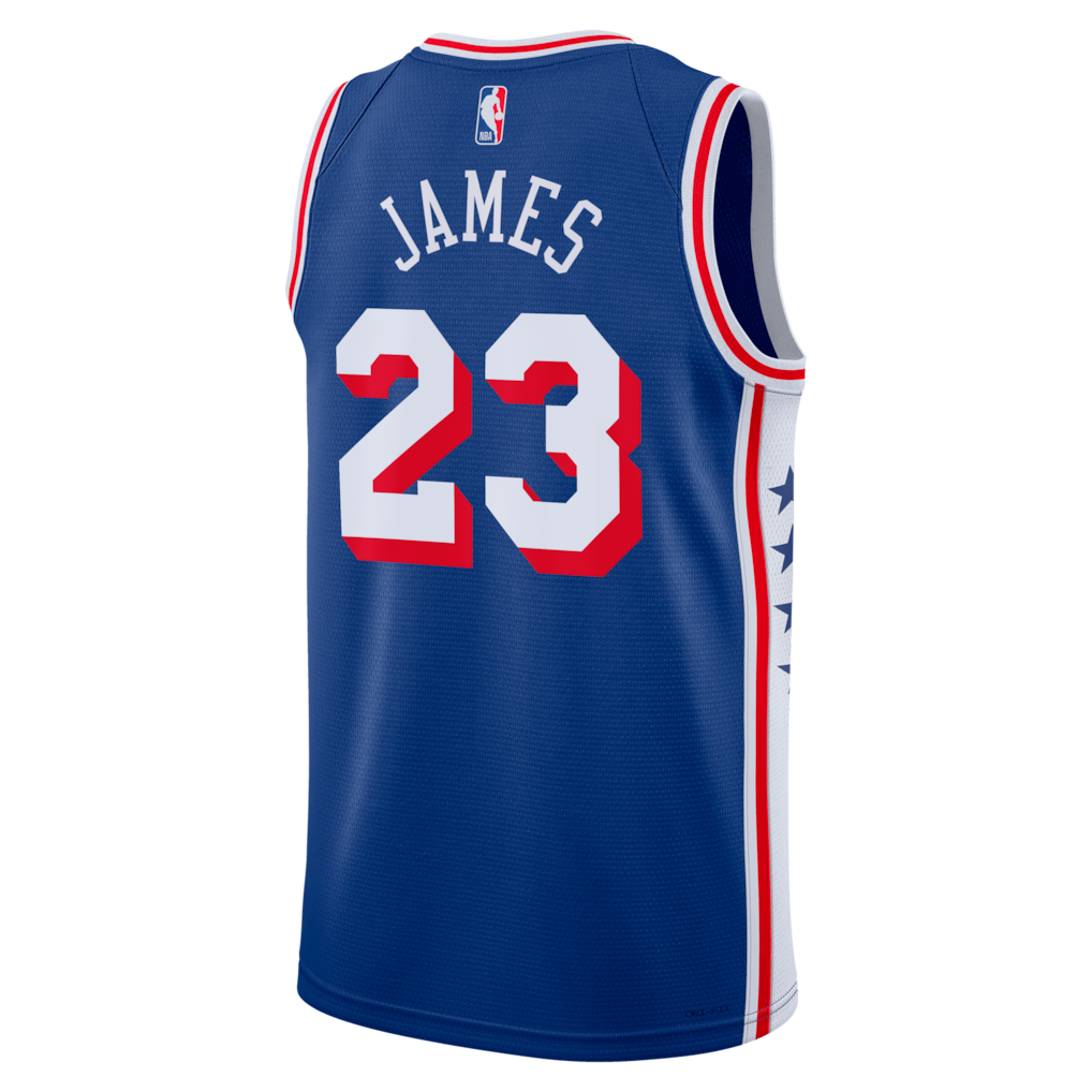 LeBron James Royal Swingman Jersey Philadelphia 76ers - All Stitched