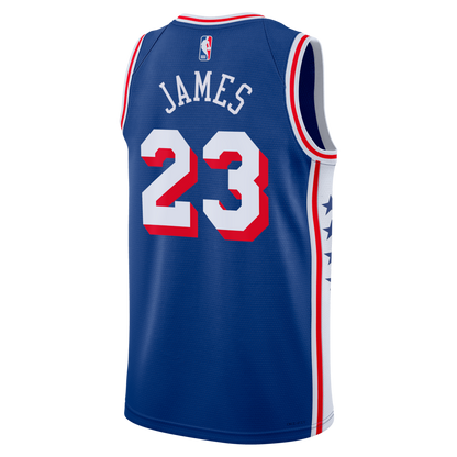 LeBron James Royal Swingman Jersey Philadelphia 76ers - All Stitched