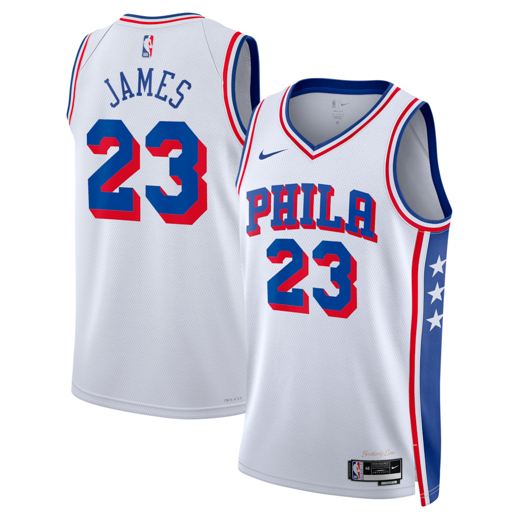 LeBron James Royal Swingman Jersey Philadelphia 76ers - All Stitched