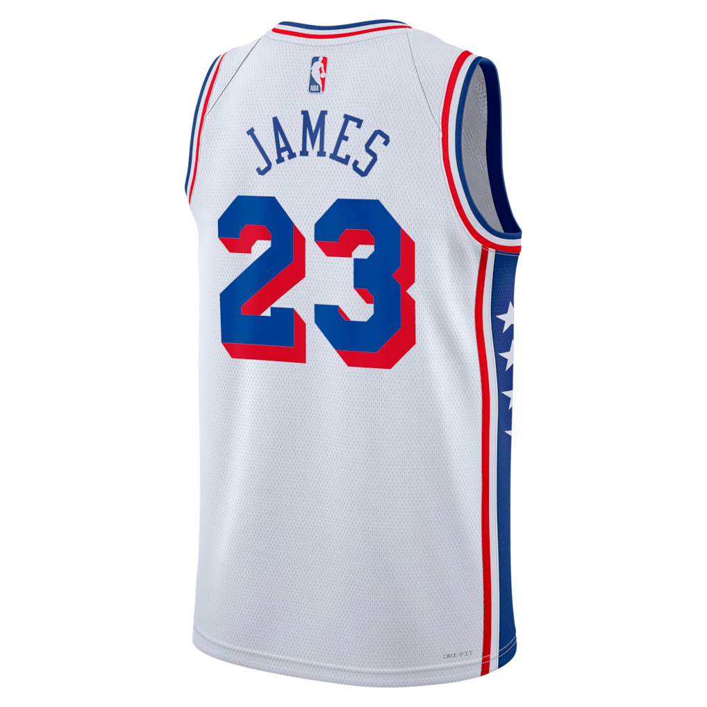 LeBron James Royal Swingman Jersey Philadelphia 76ers - All Stitched